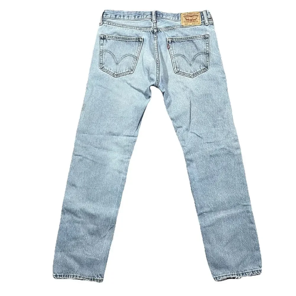 Levis 505 Jeans Mens 34x31 Light Wash Straight Fit Vintage Style USA